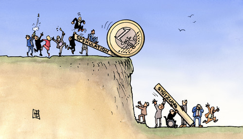 Cartoon: Euro-Stützung (medium) by Harm Bengen tagged euro,stuetzung,spekulation,finanzen,finanzkrise,ezb,iwf,finanzminister,schaeuble,griechenland,deutschland,euro,stuetzung,spekulation,finanzen,finanzkrise,ezb,iwf,finanzminister,griechenland,deutschland,schäuble,krise,wirtschaftskrise,finazen,eu,europa