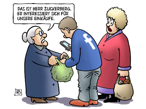 Cartoon: Facebook-Interesse (medium) by Harm Bengen tagged facebook,interesse,zuckerberg,nutzerdaten,einkauf,susemil,harm,bengen,cartoon,karikatur,facebook,interesse,zuckerberg,nutzerdaten,einkauf,susemil,harm,bengen,cartoon,karikatur