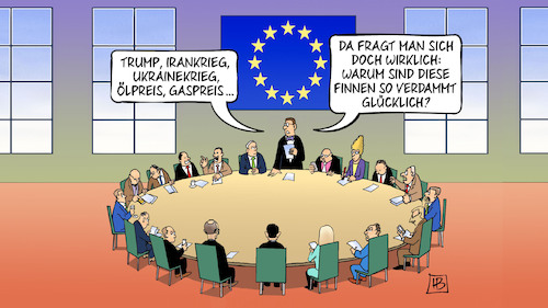Cartoon: Finnen glücklich (medium) by Harm Bengen tagged trump,irankrieg,ukrainekrieg,ölpreis,gaspreis,eu,europa,gipfel,finnen,finnland,glücklich,weltglücksbericht,world,happiness,report,harm,bengen,cartoon,karikatur,trump,irankrieg,ukrainekrieg,ölpreis,gaspreis,eu,europa,gipfel,finnen,finnland,glücklich,weltglücksbericht,world,happiness,report,harm,bengen,cartoon,karikatur