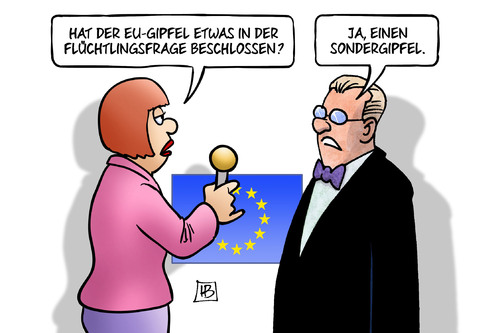 Cartoon: Flucht-Sondergipfel (medium) by Harm Bengen tagged interview,sondergipfel,gipfel,europa,eu,grenzen,immigration,flucht,fluechtlinge,asyl,abschreckung,harm,bengen,cartoon,karikatur,interview,sondergipfel,gipfel,europa,eu,grenzen,immigration,flucht,fluechtlinge,asyl,abschreckung,harm,bengen,cartoon,karikatur