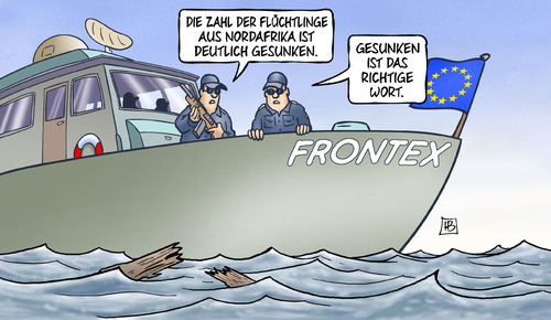 Cartoon: Flüchtlingszahlen sinken (medium) by Harm Bengen tagged zahl,flüchtlinge,flucht,asyl,nordafrika,gesunken,sinken,schiff,meer,boot,ertrinken,frontex,harm,bengen,cartoon,karikatur,zahl,flüchtlinge,flucht,asyl,nordafrika,gesunken,sinken,schiff,meer,boot,ertrinken,frontex,harm,bengen,cartoon,karikatur