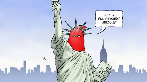 Cartoon: Folter funktioniert (medium) by Harm Bengen tagged freiheitsstatue,liberty,henker,folter,waterboarding,trump,usa,harm,bengen,cartoon,karikatur,freiheitsstatue,liberty,henker,folter,waterboarding,trump,usa,harm,bengen,cartoon,karikatur