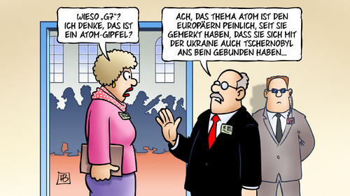 Cartoon: G7-Atomgipfel (medium) by Harm Bengen tagged g7,atomgipfel,tschernobyl,atomkraft,nato,bundesregierung,drohung,panzer,krieg,krim,autonomie,referendum,sanktionen,armee,soldaten,umsturz,maidan,ukraine,eu,russland,putin,europa,aufstand,proteste,putsch,revolte,janukowitsch,kiew,harm,bengen,cartoon,karikatur,g7,atomgipfel,tschernobyl,atomkraft,nato,bundesregierung,drohung,panzer,krieg,krim,autonomie,referendum,sanktionen,armee,soldaten,umsturz,maidan,ukraine,eu,russland,putin,europa,aufstand,proteste,putsch,revolte,janukowitsch,kiew,harm,bengen,cartoon,karikatur