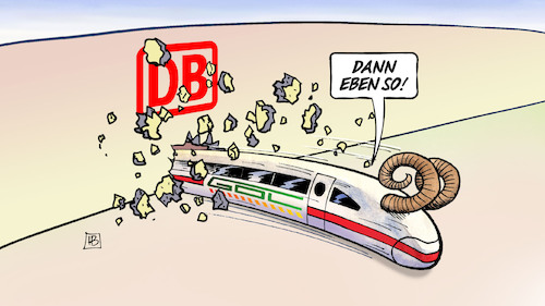 Cartoon: GDL streikt weiter (medium) by Harm Bengen tagged gdl,bahn,db,mauer,streik,rammbock,harm,bengen,cartoon,karikatur,gdl,bahn,db,mauer,streik,rammbock,harm,bengen,cartoon,karikatur