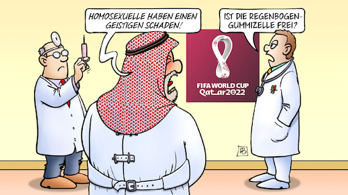 Cartoon: Geistiger Schaden (medium) by Harm Bengen tagged homosexuelle,homosexualität,geistiger,schaden,regenbogen,gummizelle,arzt,spritze,khaled,salman,katar,fussball,wm,irre,zwangsjacke,harm,bengen,cartoon,karikatur,homosexuelle,homosexualität,geistiger,schaden,regenbogen,gummizelle,arzt,spritze,khaled,salman,katar,fussball,wm,irre,zwangsjacke,harm,bengen,cartoon,karikatur