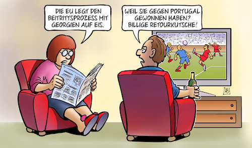 Cartoon: Georgien auf Eis (medium) by Harm Bengen tagged beitrittsprozess,georgien,portugal,retourkutsche,tv,em,gewinnen,europameisterschaft,fussball,eu,europa,gipfel,harm,bengen,cartoon,karikatur,beitrittsprozess,georgien,portugal,retourkutsche,tv,em,gewinnen,europameisterschaft,fussball,eu,europa,gipfel,harm,bengen,cartoon,karikatur