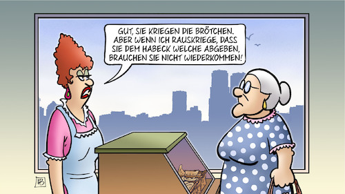 Cartoon: Habeck und Bäcker (medium) by Harm Bengen tagged brötchen,susemil,talkshow,maischberger,insolvenz,bäckereien,grüner,habeck,wirtschaft,gas,energie,krieg,ukraine,russland,harm,bengen,cartoon,karikatur,brötchen,susemil,talkshow,maischberger,insolvenz,bäckereien,grüner,habeck,wirtschaft,gas,energie,krieg,ukraine,russland,harm,bengen,cartoon,karikatur