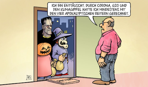 Cartoon: Halloween 2021 (medium) by Harm Bengen tagged halloween,2021,corona,g20,klimagipfel,horror,apokalyptische,reitern,harm,bengen,cartoon,karikatur,halloween,2021,corona,g20,klimagipfel,horror,apokalyptische,reitern,harm,bengen,cartoon,karikatur