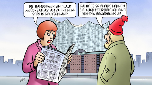 Cartoon: Hamburg glücklich (medium) by Harm Bengen tagged hamburger,glücksatlas,zufriedensten,olympia,bewerbung,ablehnung,elbphilharmonie,harm,bengen,cartoon,karikatur,hamburger,glücksatlas,zufriedensten,olympia,bewerbung,ablehnung,elbphilharmonie,harm,bengen,cartoon,karikatur
