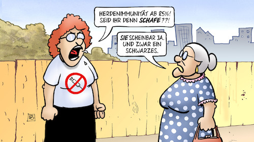 Cartoon: Herdenimmunität (medium) by Harm Bengen tagged herdenimmunität,schwarze,schafe,impfung,impfgegnerin,corona,susemil,zaun,harm,bengen,cartoon,karikatur,herdenimmunität,schwarze,schafe,impfung,impfgegnerin,corona,susemil,zaun,harm,bengen,cartoon,karikatur