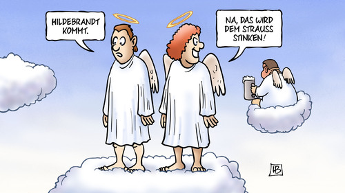 Cartoon: Hildebrandt (medium) by Harm Bengen tagged strauss,politiker,kritik,himmel,kabarett,satire,kuenstler,dieter,hildebrandt,tot,tod,harm,bengen,cartoon,karikatur,strauss,politiker,kritik,himmel,kabarett,satire,kuenstler,dieter,hildebrandt,tot,tod,harm,bengen,cartoon,karikatur