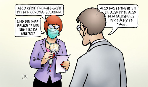 Cartoon: Impfpflicht und Talkshows (medium) by Harm Bengen tagged impfpflicht,talkshows,lauterbach,interview,corona,freiwilligkeit,isolation,gesundheitsminister,harm,bengen,cartoon,karikatur,impfpflicht,talkshows,lauterbach,interview,corona,freiwilligkeit,isolation,gesundheitsminister,harm,bengen,cartoon,karikatur