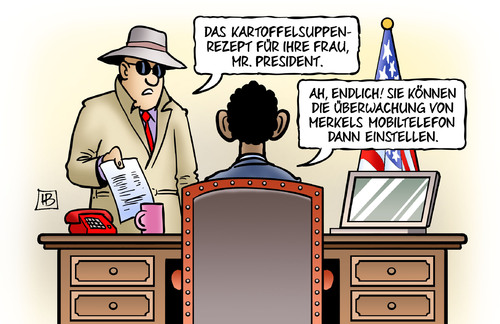 Cartoon: Kartoffelsuppe (medium) by Harm Bengen tagged kartoffelsuppenrezept,kartoffelsuppe,michele,präsident,president,obama,nsa,überwachung,merkel,mobiltelefon,handy,spionage,geheimdienst,regierung,freunde,harm,bengen,cartoon,karikatur,kartoffelsuppenrezept,kartoffelsuppe,michele,präsident,president,obama,nsa,überwachung,merkel,mobiltelefon,handy,spionage,geheimdienst,regierung,freunde,harm,bengen,cartoon,karikatur