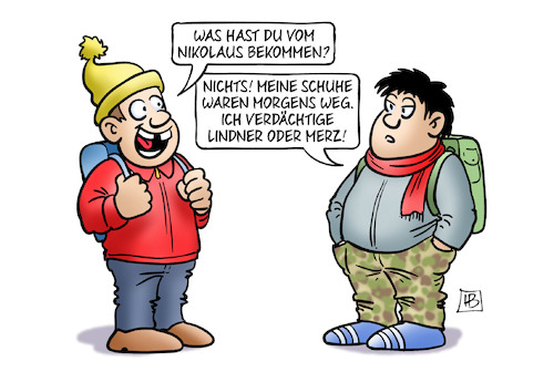 Cartoon: Klau bei Kindern (medium) by Harm Bengen tagged nikolaus,schuhe,gestohlen,diebstahl,kindergrundsicherung,soziales,haushalt,lindner,merz,buergergeld,kinder,winter,harm,bengen,cartoon,karikatur,nikolaus,schuhe,gestohlen,diebstahl,kindergrundsicherung,soziales,haushalt,lindner,merz,buergergeld,kinder,winter,harm,bengen,cartoon,karikatur