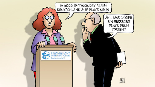 Cartoon: Korruptionsindex (medium) by Harm Bengen tagged korruptionsindex,platz,neun,deutschland,korruption,transparency,international,bestechung,harm,bengen,cartoon,karikatur,korruptionsindex,platz,neun,deutschland,korruption,transparency,international,bestechung,harm,bengen,cartoon,karikatur