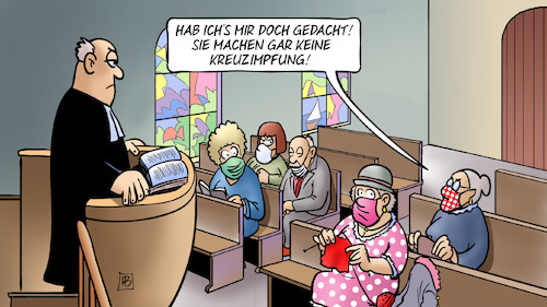 Cartoon: Kreuzimpfung (medium) by Harm Bengen tagged kreuzimpfung,corona,kirche,impfen,susemil,harm,bengen,cartoon,karikatur,kreuzimpfung,corona,kirche,impfen,susemil,harm,bengen,cartoon,karikatur