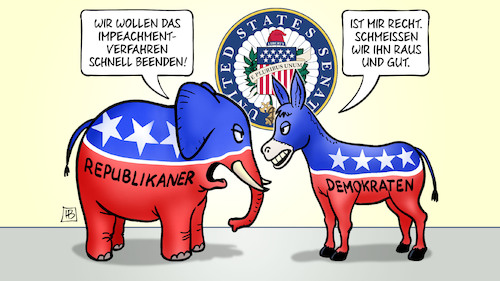 Cartoon: Kurzer Prozess (medium) by Harm Bengen tagged impeachment,verfahren,schnell,beenden,kurzer,prozess,amtsenthebung,trump,republikaner,demokraten,usa,esel,elefant,senat,harm,bengen,cartoon,karikatur,impeachment,verfahren,schnell,beenden,kurzer,prozess,amtsenthebung,trump,republikaner,demokraten,usa,esel,elefant,senat,harm,bengen,cartoon,karikatur