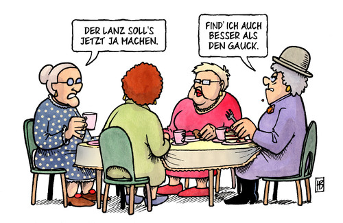 Cartoon: Lanz und Gauck (medium) by Harm Bengen tagged markus,lanz,gauck,bundespraesident,wahl,bundesversammlung,wetten,dass,markus,lanz,gauck,bundespräsident,wahl,bundesversammlung,wetten dass,wetten,dass