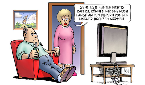 Cartoon: Lindner wärmt (medium) by Harm Bengen tagged winter,kalt,heizung,gaspreise,inflation,dekadenz,bilder,lindner,hochzeit,fernsehen,tv,harm,bengen,cartoon,karikatur,winter,kalt,heizung,gaspreise,inflation,dekadenz,bilder,lindner,hochzeit,fernsehen,tv,harm,bengen,cartoon,karikatur