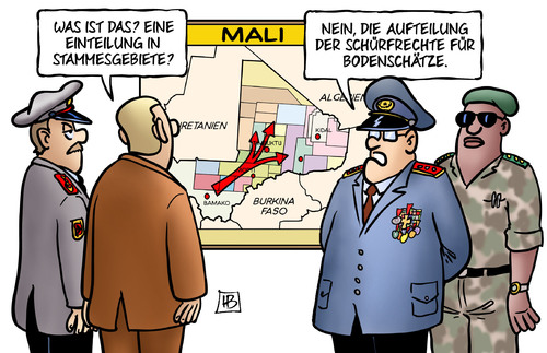 Cartoon: Mali-Einsatz (medium) by Harm Bengen tagged mali,einsatz,afrika,frankreich,deutschland,armee,militär,servale,krieg,bodentruppen,islam,islamistisch,rebellen,alkaida,einteilung,stammesgebiete,aufteilung,schürfrechte,bodenschätze,harm,bengen,cartoon,karikatur,mali,einsatz,afrika,frankreich,deutschland,armee,militär,servale,krieg,bodentruppen,islam,islamistisch,rebellen,alkaida,einteilung,stammesgebiete,aufteilung,schürfrechte,bodenschätze,harm,bengen,cartoon,karikatur