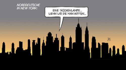 Cartoon: Manhatten-Blackout (medium) by Harm Bengen tagged norddeutsche,new,york,manhatten,blackout,stromausfall,taschenlampe,skyline,harm,bengen,cartoon,karikatur,norddeutsche,new,york,manhatten,blackout,stromausfall,taschenlampe,skyline,harm,bengen,cartoon,karikatur