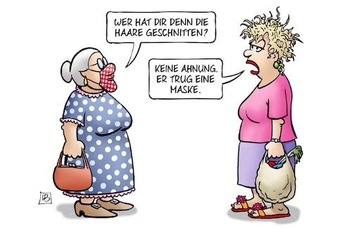 Cartoon: Masken-Frisör (medium) by Harm Bengen tagged masken,frisör,haare,geschnitten,susemil,jutta,corona,coronavirus,ansteckung,pandemie,epidemie,krankheit,schaden,harm,bengen,cartoon,karikatur,masken,frisör,haare,geschnitten,susemil,jutta,corona,coronavirus,ansteckung,pandemie,epidemie,krankheit,schaden,harm,bengen,cartoon,karikatur