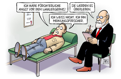 Cartoon: Meinungsforscher (medium) by Harm Bengen tagged meinungsforscher,angst,wahlergebnis,bundestagswahl,psychiater,psychologe,harm,bengen,cartoon,karikatur,meinungsforscher,angst,wahlergebnis,bundestagswahl,psychiater,psychologe,harm,bengen,cartoon,karikatur