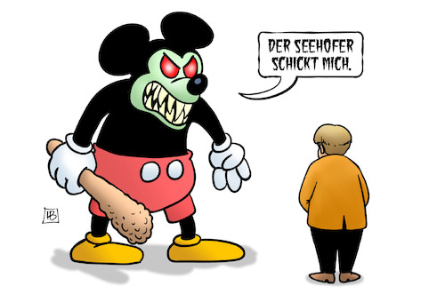 Cartoon: Mickey-Maus-Monster (medium) by Harm Bengen tagged mickey,maus,monster,seehofer,merkel,unionsstreit,keule,cdu,csu,harm,bengen,cartoon,karikatur,mickey,maus,monster,seehofer,merkel,unionsstreit,keule,cdu,csu,harm,bengen,cartoon,karikatur