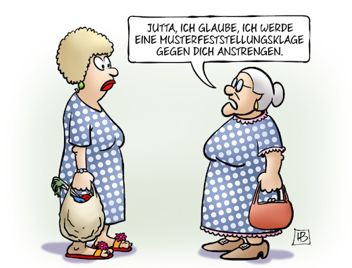 Cartoon: Musterfeststellungsklage (medium) by Harm Bengen tagged musterfeststellungsklage,sammelklage,abgasskandal,automobilindustrie,kleid,muster,susemil,jutta,harm,bengen,cartoon,karikatur,musterfeststellungsklage,sammelklage,abgasskandal,automobilindustrie,kleid,muster,susemil,jutta,harm,bengen,cartoon,karikatur