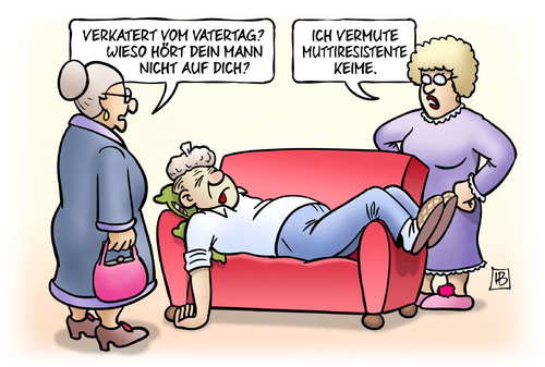 Cartoon: Muttiresistent (medium) by Harm Bengen tagged verkatert,vatertag,himmelfahrt,feiertag,alkohol,mann,muttiresistent,multiresistent,keime,krankenhaus,groehe,harm,bengen,cartoon,karikatur,verkatert,vatertag,himmelfahrt,feiertag,alkohol,mann,muttiresistent,multiresistent,keime,krankenhaus,groehe,harm,bengen,cartoon,karikatur