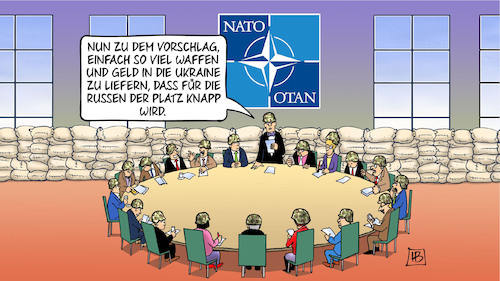 Cartoon: NATO-Lieferungen (medium) by Harm Bengen tagged nato,lieferungen,geld,waffen,russen,platz,stahlhelme,aussenminister,gipfel,sandsäcke,russland,ukraine,krieg,harm,bengen,cartoon,karikatur,nato,lieferungen,geld,waffen,russen,platz,stahlhelme,aussenminister,gipfel,sandsäcke,russland,ukraine,krieg,harm,bengen,cartoon,karikatur