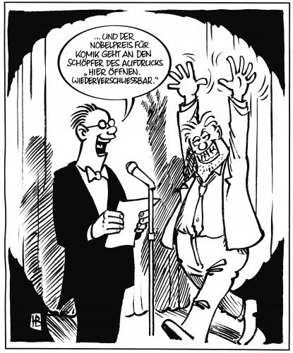 Cartoon: Nobelpreis für Komik (medium) by Harm Bengen tagged nobelpreis,komik,nobel,preis,auszeichnung,gewinner,sieger,oslo,preisverleihung,preisträger,laudatio