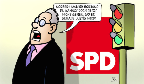 Cartoon: Nowabo hört auf (medium) by Harm Bengen tagged norbert,walter,borjans,spd,vorsitzender,ampel,rücktritt,harm,bengen,cartoon,karikatur,norbert,walter,borjans,spd,vorsitzender,ampel,rücktritt,harm,bengen,cartoon,karikatur