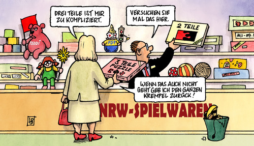 Cartoon: NRW-Sondierungen (medium) by Harm Bengen tagged nrw,wahl,wahlergebnis,sondierungen,koalition,kraft,ruettgers,spd,cdu,linke,fdp,gruene,puzzle,spielzeug,spiel,spielwaren,nrw,wahl,wahlen,wahlergebnis,sondierungen,koalition,kraft,rüttgers,cdu,linke,fdp,grüne,spielzeug,spiel,spielwaren