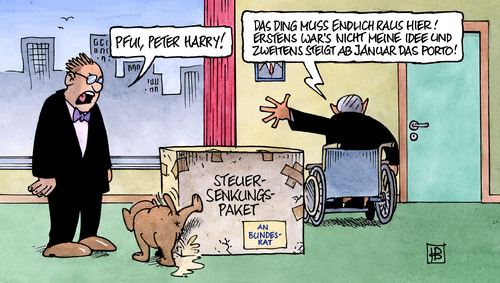 Cartoon: Paketporto (medium) by Harm Bengen tagged paketporto,paket,porto,erhöhung,wachstumsbeschleunigungsgesetz,steuer,steuererleichterung,steuersenkung,mehrwertsteuer,hotels,kinderfreibetrag,erbschaftssteuer,bundesländer,ministerpräsidenten,carstensen,schäuble,finanzminister,hund,pinkeln,paketporto,paket,porto,erhöhung,wachstumsbeschleunigungsgesetz,steuer,steuererleichterung,steuersenkung,mehrwertsteuer,hotels,kinderfreibetrag,erbschaftssteuer,bundesländer,ministerpräsidenten,carstensen,finanzminister,schäuble,hund