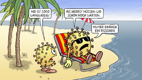 Cartoon: Pandemie-Sommer (medium) by Harm Bengen tagged langweilig,herbst,mutieren,corona,viren,virus,urlaub,liegestuhl,kind,pandemie,sommer,harm,bengen,cartoon,karikatur,langweilig,herbst,mutieren,corona,viren,virus,urlaub,liegestuhl,kind,pandemie,sommer,harm,bengen,cartoon,karikatur