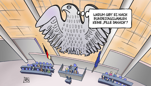 Cartoon: Pille danach (medium) by Harm Bengen tagged bundestagwahlen,grosse,koalition,bundesadler,gedanke,verhuetung,pille,danach,politik,harm,bengen,cartoon,karikatur,bundestagwahlen,grosse,koalition,bundesadler,gedanke,verhuetung,pille,danach,politik,harm,bengen,cartoon,karikatur