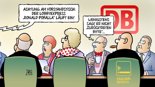 Cartoon: Pofalla und DB (medium) by Harm Bengen tagged lobby,lobbyismus,pofalla,bahnvorstand,vorstand,grube,bundesregierung,cdu,wechsel,db,raucherbereich,harm,bengen,cartoon,karikatur,lobby,lobbyismus,pofalla,bahnvorstand,vorstand,grube,bundesregierung,cdu,wechsel,db,raucherbereich,harm,bengen,cartoon,karikatur