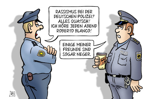 Cartoon: Polizei-Rassismus (medium) by Harm Bengen tagged rassismus,deutsche,polizei,kritik,roberto,blanco,freunde,neger,george,floyd,usa,tod,polizeigewalt,black,lives,matter,demonstrationen,harm,bengen,cartoon,karikatur,rassismus,deutsche,polizei,kritik,roberto,blanco,freunde,neger,george,floyd,usa,tod,polizeigewalt,black,lives,matter,demonstrationen,harm,bengen,cartoon,karikatur