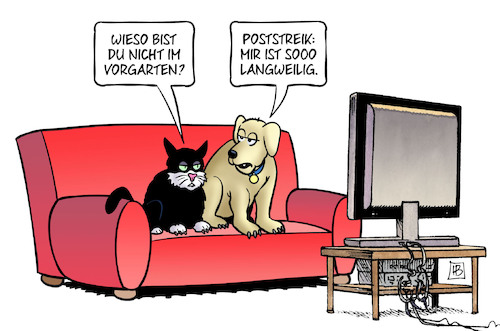 Cartoon: Poststreik und Hund (medium) by Harm Bengen tagged hund,kater,katze,tv,vorgarten,warnstreik,poststreik,langweilig,harm,bengen,cartoon,karikatur,hund,kater,katze,tv,vorgarten,warnstreik,poststreik,langweilig,harm,bengen,cartoon,karikatur