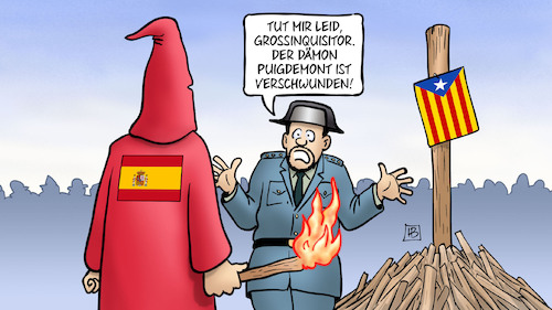 Cartoon: Puigdemont untergetaucht (medium) by Harm Bengen tagged dämon,puigdemont,geflohen,verschwunden,untergetaucht,spanien,grossinquisitor,inquisition,scheiterhaufen,katalonien,unabhängigkeit,harm,bengen,cartoon,karikatur,dämon,puigdemont,geflohen,verschwunden,untergetaucht,spanien,grossinquisitor,inquisition,scheiterhaufen,katalonien,unabhängigkeit,harm,bengen,cartoon,karikatur