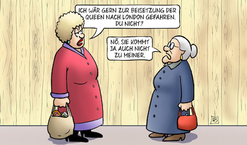 Cartoon: Queen-Beisetzung (medium) by Harm Bengen tagged beisetzung,london,beerdigung,queen,elisabeth,tod,tot,gb,uk,susemil,jutta,zaun,harm,bengen,cartoon,karikatur,beisetzung,london,beerdigung,queen,elisabeth,tod,tot,gb,uk,susemil,jutta,zaun,harm,bengen,cartoon,karikatur