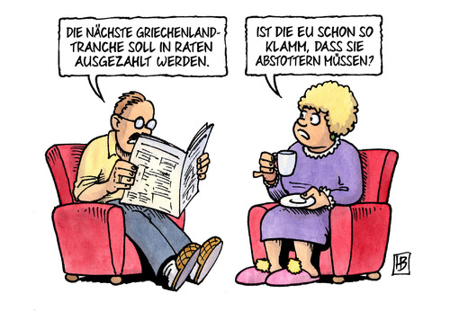 Cartoon: Ratenzahlung (medium) by Harm Bengen tagged ratenzahlung,eu,europa,griechenland,troika,kredite,finanzminister,harm,bengen,cartoon,karikatur,ratenzahlung,eu,europa,griechenland,troika,kredite,finanzminister,harm,bengen,cartoon,karikatur