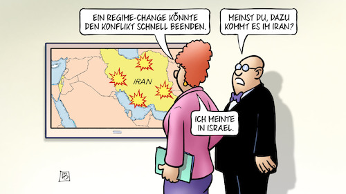 Cartoon: Regime-Change (medium) by Harm Bengen tagged regime,change,regimewechsel,konflikt,kritik,netanjahu,krieg,iran,israel,monitor,landkarte,explosionen,harm,bengen,cartoon,karikatur,regime,change,regimewechsel,konflikt,kritik,netanjahu,krieg,iran,israel,monitor,landkarte,explosionen,harm,bengen,cartoon,karikatur
