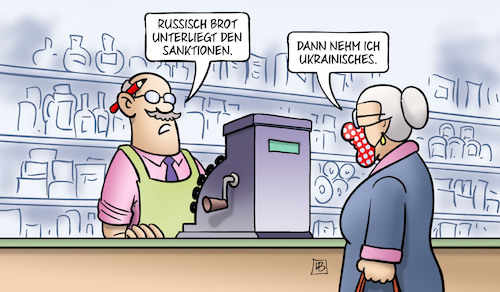 Cartoon: Russisch Brot (medium) by Harm Bengen tagged russisch,brot,sanktionen,ukrainisches,laden,susemil,einkaufen,russland,ukraine,krieg,harm,bengen,cartoon,karikatur,russisch,brot,sanktionen,ukrainisches,laden,susemil,einkaufen,russland,ukraine,krieg,harm,bengen,cartoon,karikatur