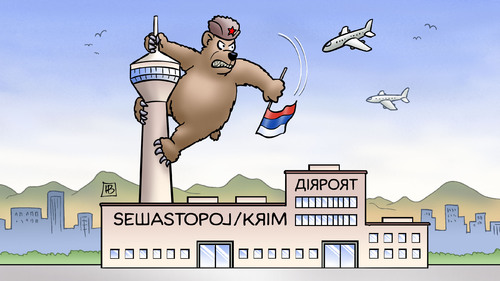 Cartoon: Sewastopol (medium) by Harm Bengen tagged krim,sewastopol,airport,flughafen,armee,soldaten,timoschenko,umsturz,maidan,ukraine,eu,russland,europa,aufstand,proteste,putsch,revolte,janukowitsch,kiew,klitschko,harm,bengen,cartoon,karikatur,sewastopol,krim,airport,flughafen,armee,soldaten,timoschenko,umsturz,maidan,ukraine,eu,russland,europa,aufstand,proteste,putsch,revolte,janukowitsch,kiew,klitschko,harm,bengen,cartoon,karikatur