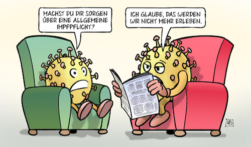 Cartoon: Sorge über Impfpflicht (medium) by Harm Bengen tagged sorgen,über,allgemeine,impfpflicht,erleben,viren,corona,zeitung,lesen,harm,bengen,cartoon,karikatur,sorgen,über,allgemeine,impfpflicht,erleben,viren,corona,zeitung,lesen,harm,bengen,cartoon,karikatur