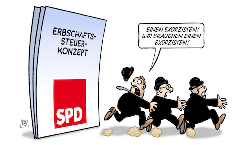 Cartoon: SPD-Erbschaftssteuer (medium) by Harm Bengen tagged erbschaftssteuer,erbschaftsteuer,konzept,exorzisten,spd,unternehmer,reich,kapitalisten,angst,panik,rennen,harm,bengen,cartoon,karikatur,erbschaftssteuer,erbschaftsteuer,konzept,exorzisten,spd,unternehmer,reich,kapitalisten,angst,panik,rennen,harm,bengen,cartoon,karikatur