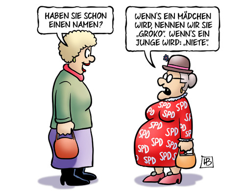 Cartoon: SPD-Mitgliederentscheid (medium) by Harm Bengen tagged schwanger,kind,namen,mitgliederentscheid,groko,werbung,sozialdemokraten,regionalkonferenzen,regionalkonferenz,koalitionsvertrag,mitgliederbefragung,abstimmen,schwarz,bundesregierung,rot,cdu,csu,spd,grosse,koalition,harm,bengen,cartoon,karikatur,schwanger,kind,namen,mitgliederentscheid,groko,werbung,sozialdemokraten,regionalkonferenzen,regionalkonferenz,koalitionsvertrag,mitgliederbefragung,abstimmen,schwarz,bundesregierung,rot,cdu,csu,spd,grosse,koalition,harm,bengen,cartoon,karikatur