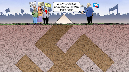 Cartoon: Spitze des Eisbergs (medium) by Harm Bengen tagged demonstrationen,faschismus,demokratie,verteidigen,afd,weidel,pyramide,hakenkreuz,nazis,harm,bengen,cartoon,karikatur,demonstrationen,faschismus,demokratie,verteidigen,afd,weidel,pyramide,hakenkreuz,nazis,harm,bengen,cartoon,karikatur